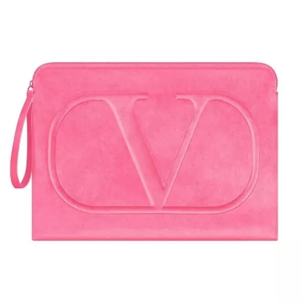 New Valentino Pink Soft Plush Laptop Bag Case XL